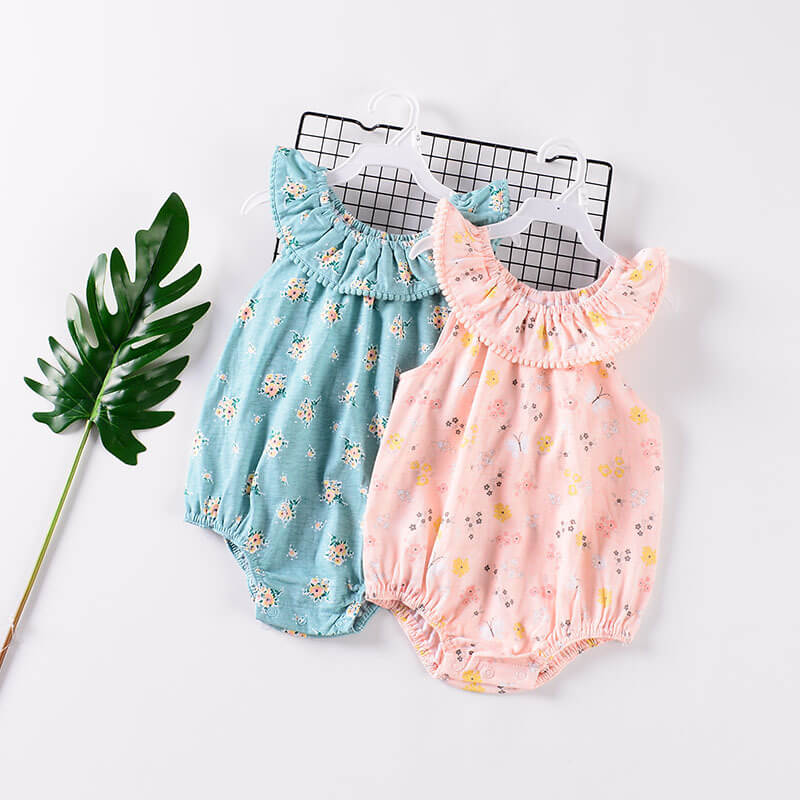 Cartoon lace collar sleeveless short romper