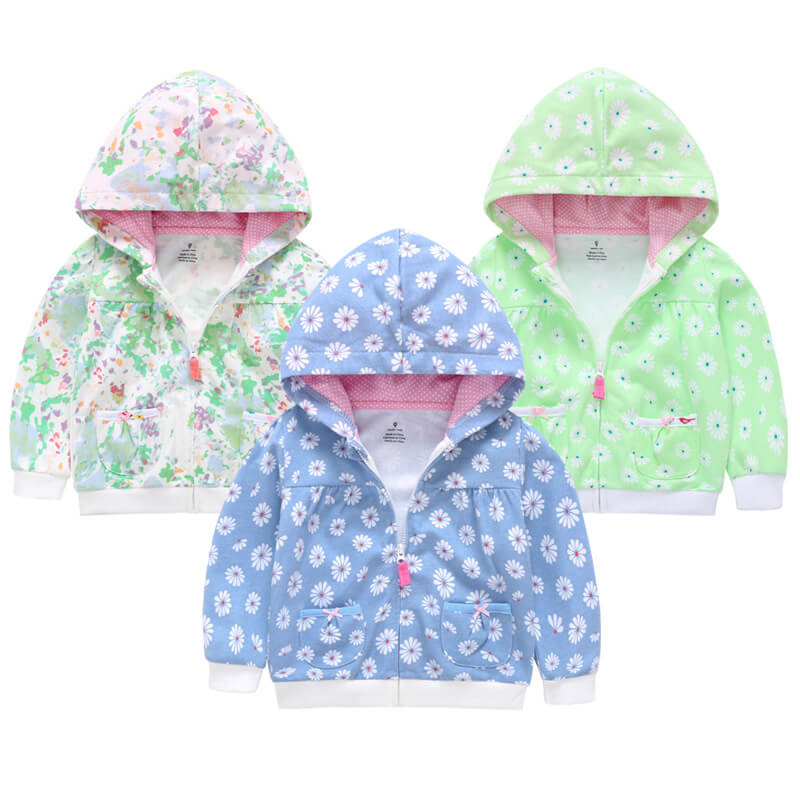 Children's candy color hooded zipper coat sweater