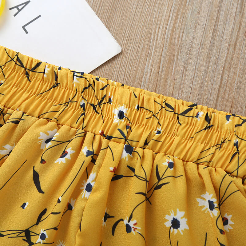 Girls' Floral Ruffle Shorts