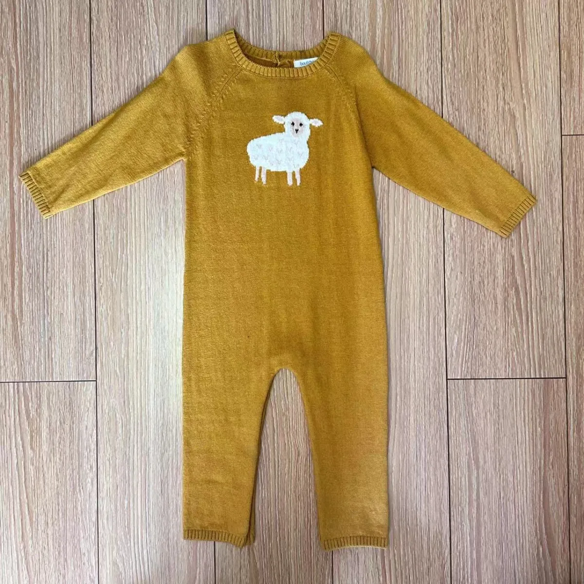 Baby Mustard Graphic Knit Jumpsuit