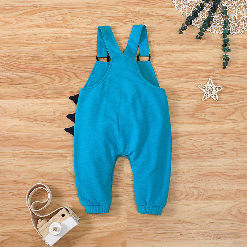 Baby Cartoon Dinosaur Bib Overalls