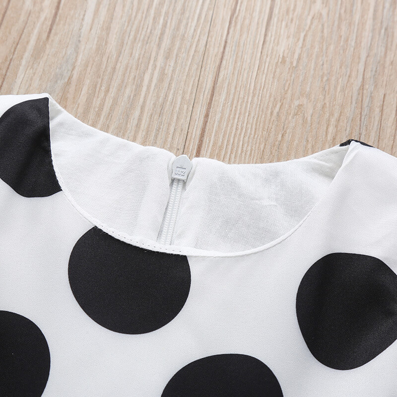 Girls' Polka-Dot Bow Sleeveless Dress