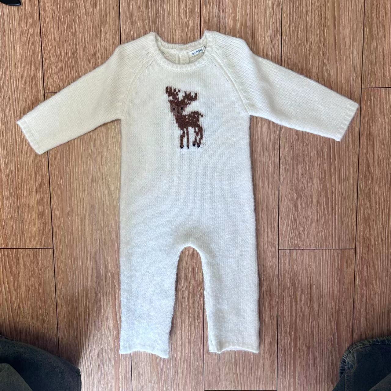 Baby Reindeer-Graphic Knit Jumpsuit