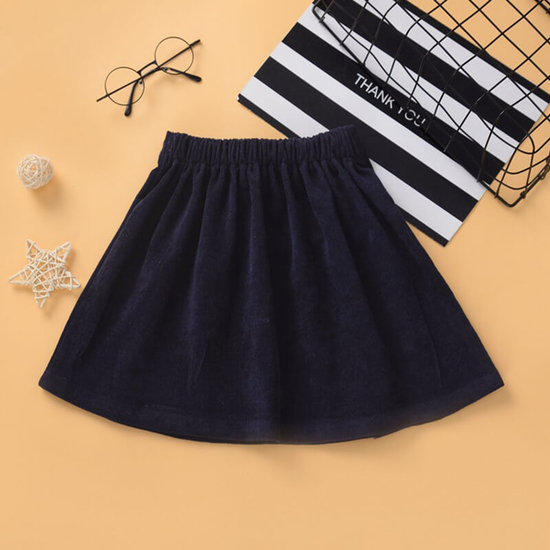 Girls' Button-Strap A-Line Skirt