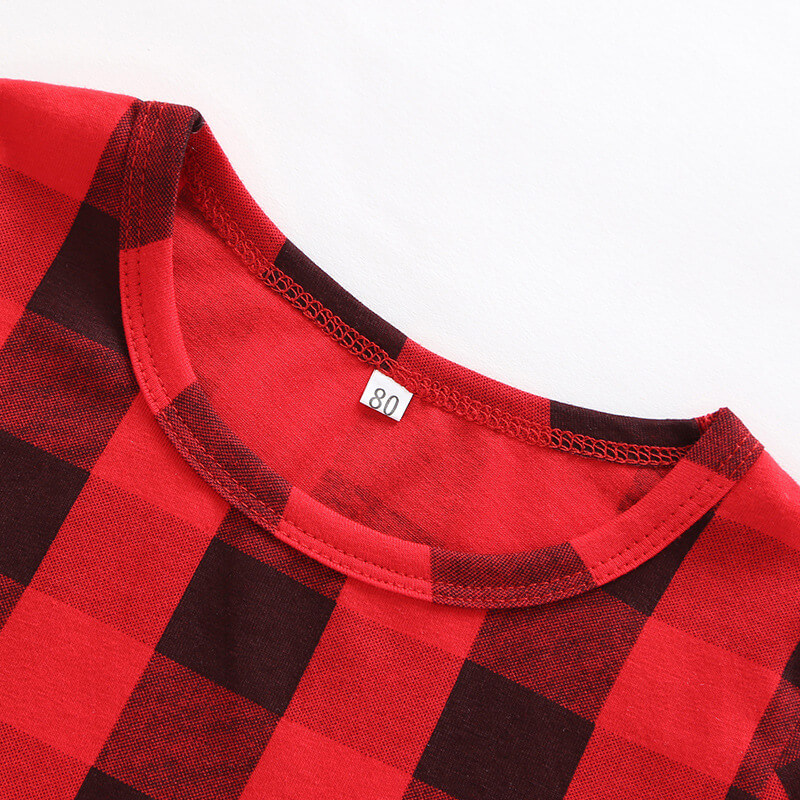 Girls' Plaid Short-Sleeve Swing Dress