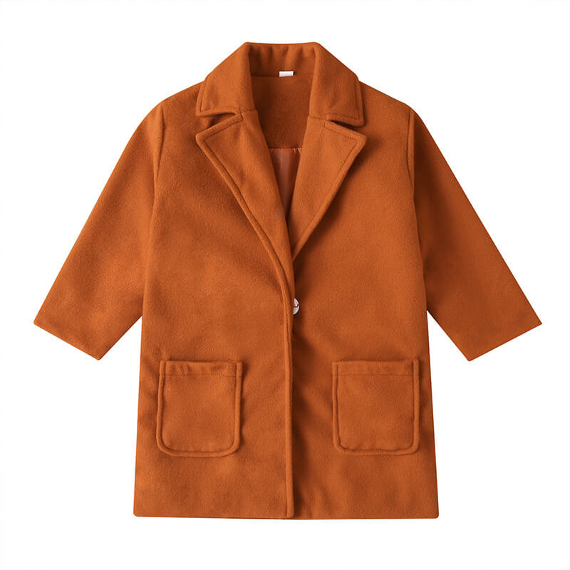 Girls' Tailored Long-Sleeve Coat