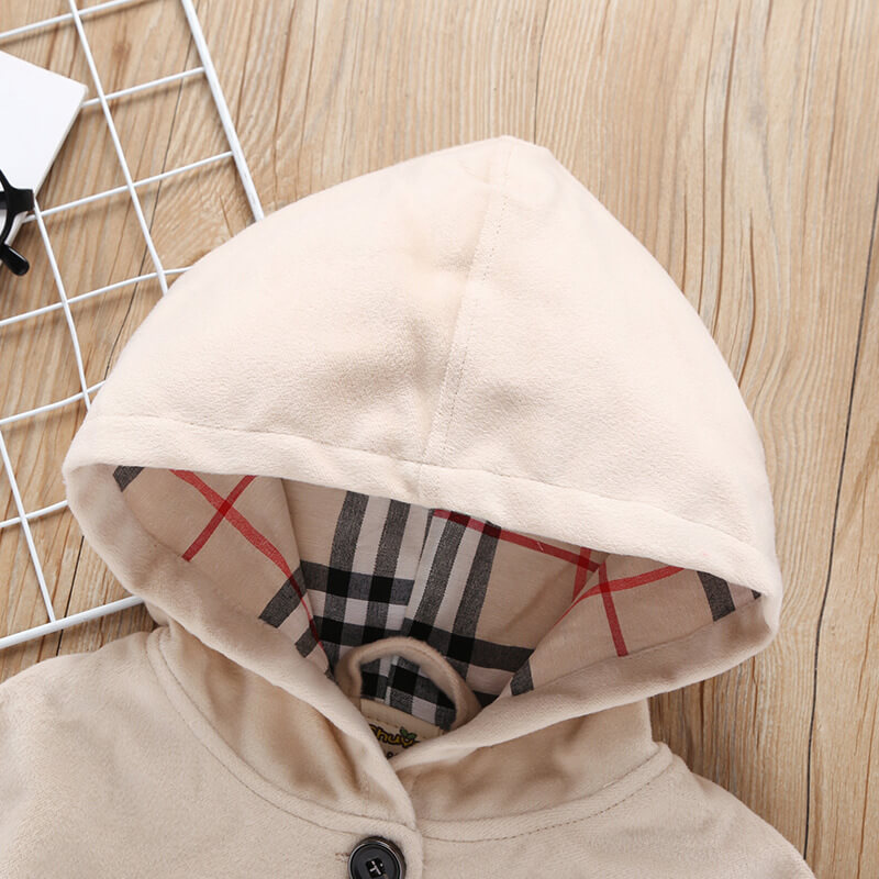 Girls' Hooded Cape Coat with Button Front