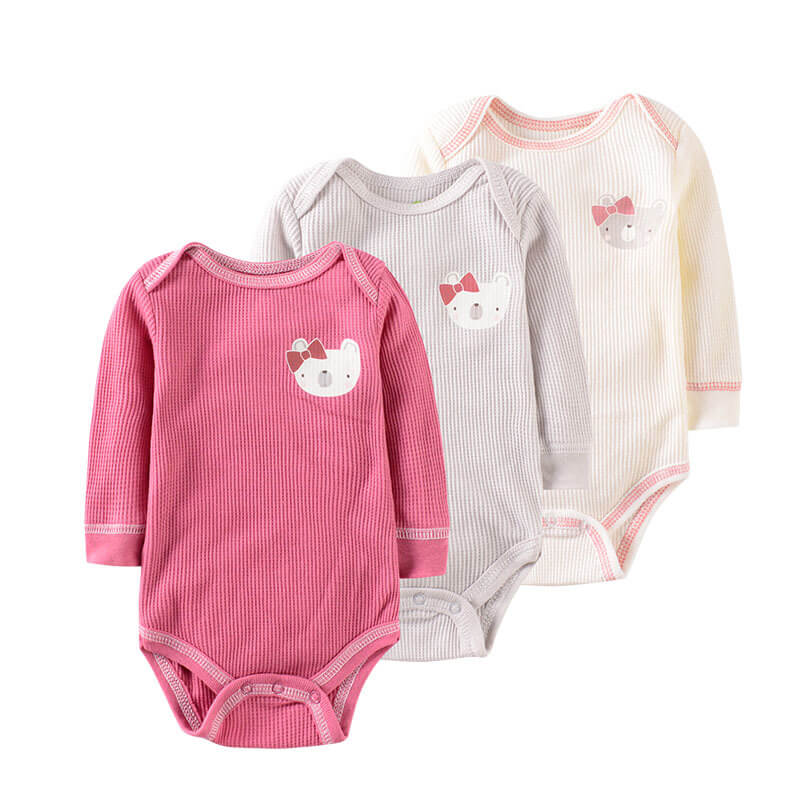 Baby Waffle-Knit Long-Sleeve Bodysuit