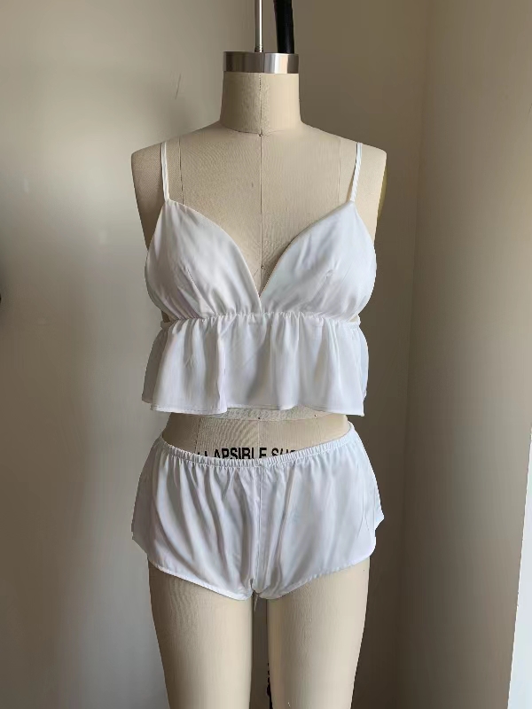 Women's Ruffle-Hem Cami & Shorts Pajama Set