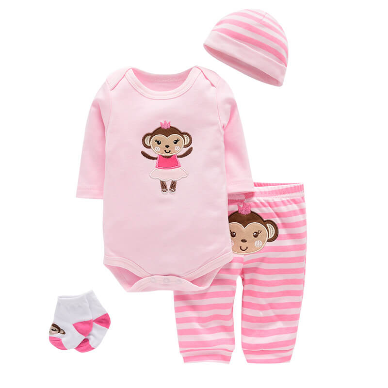 Baby Cartoon 4-Piece Outfit Set