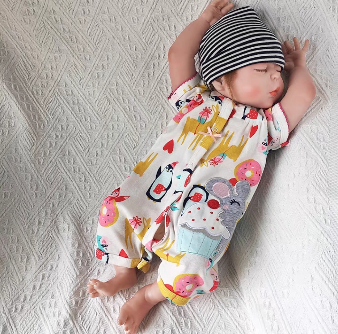 Baby Turquoise Cartoon Short-Sleeve Romper