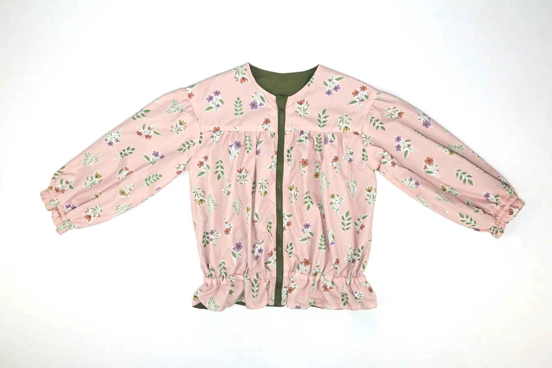 Girls' Floral-Print Zip Jacket