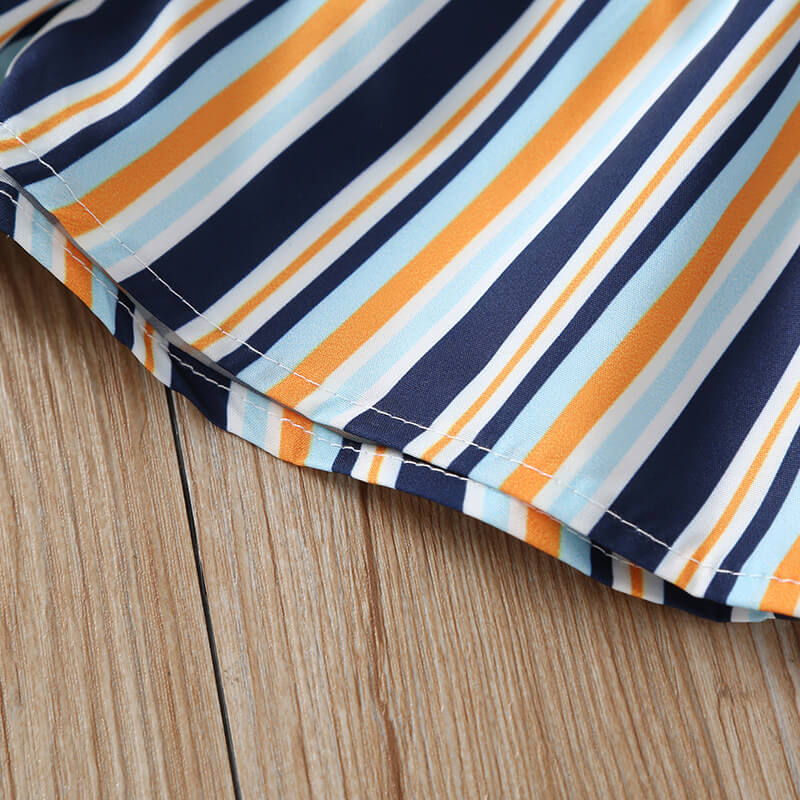 Girls' Striped Belted Shorts