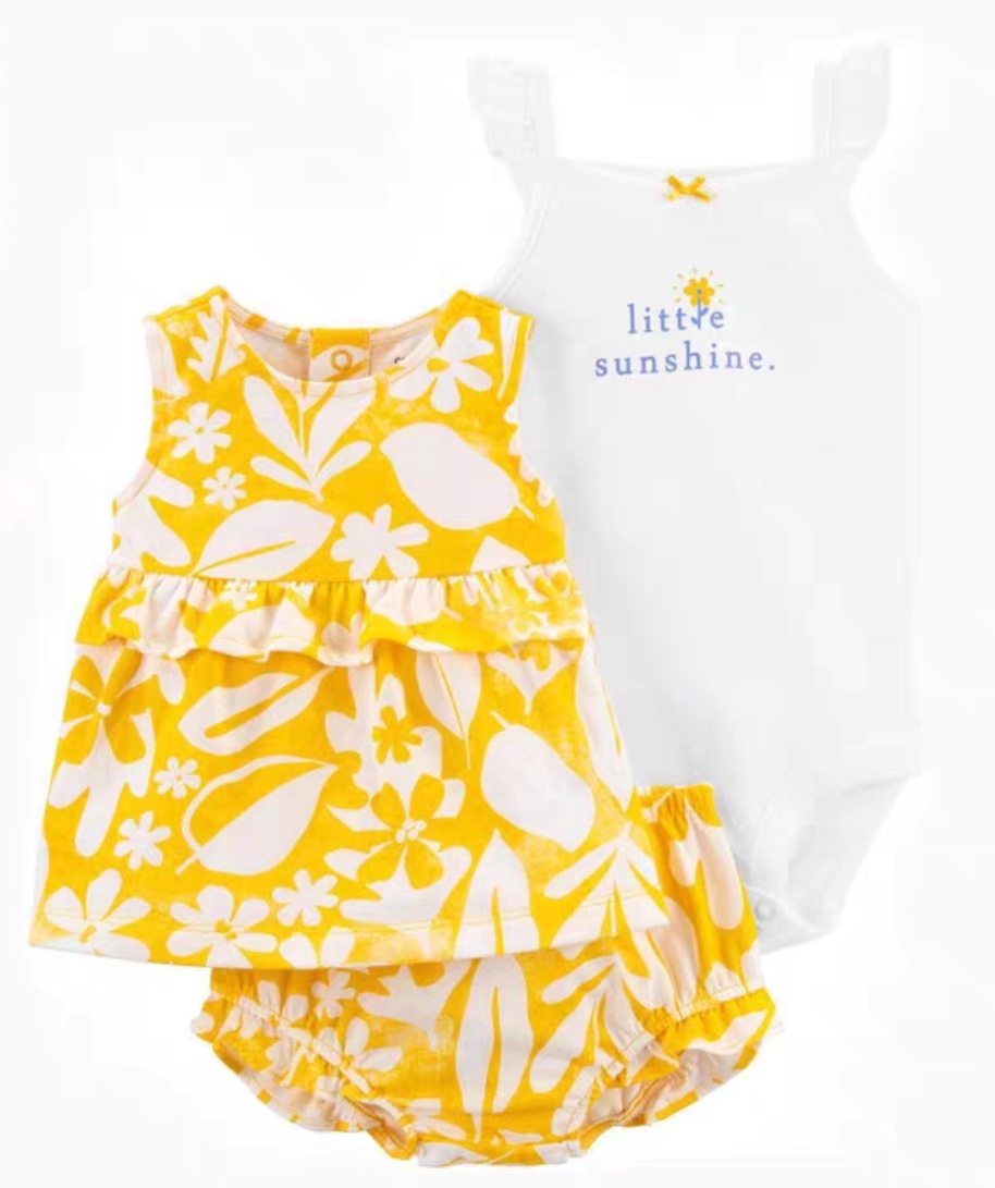 Baby Girl Polka-Dot 3-Piece Outfit Set