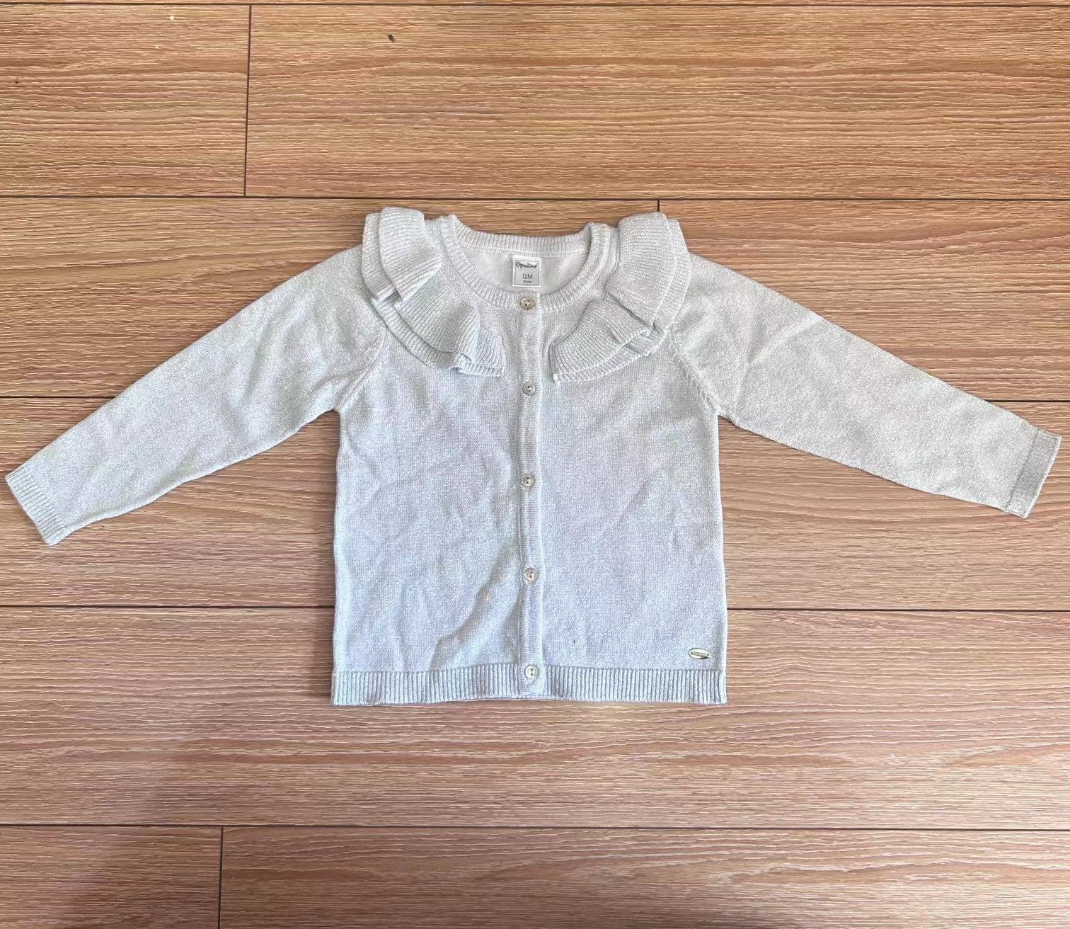 Baby White Cable-Knit Button Cardigan