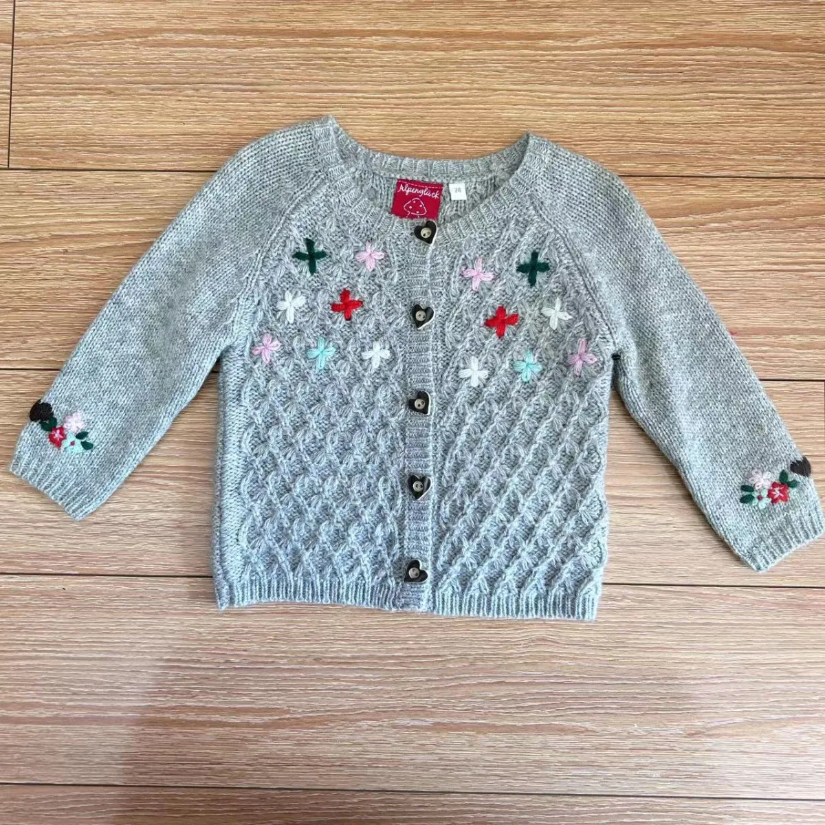Baby Embroidered Cable-Knit Cardigan