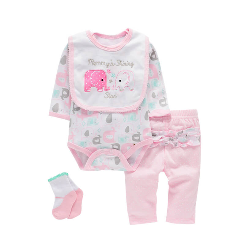 Baby Cartoon 4-Piece Outfit Set