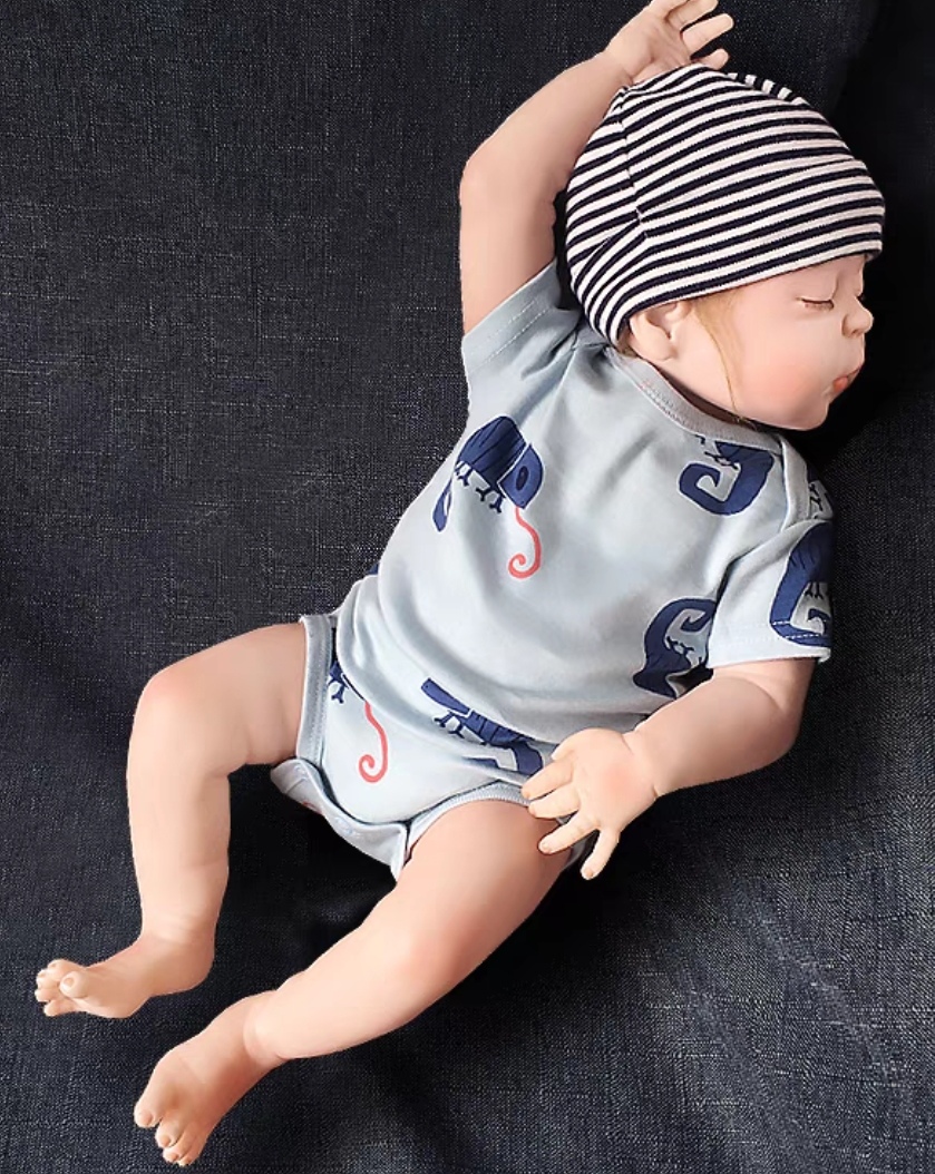 Baby Blue Animal-Print Short-Sleeve Romper