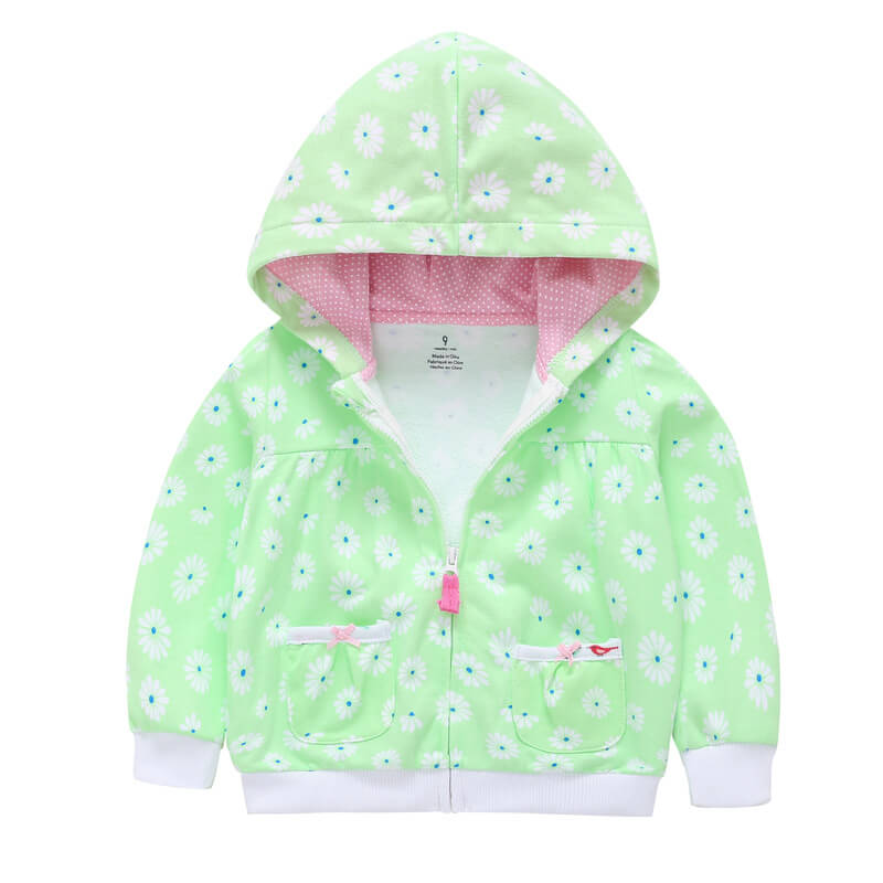 Girls' Floral-Print Zip Hoodie Jacket