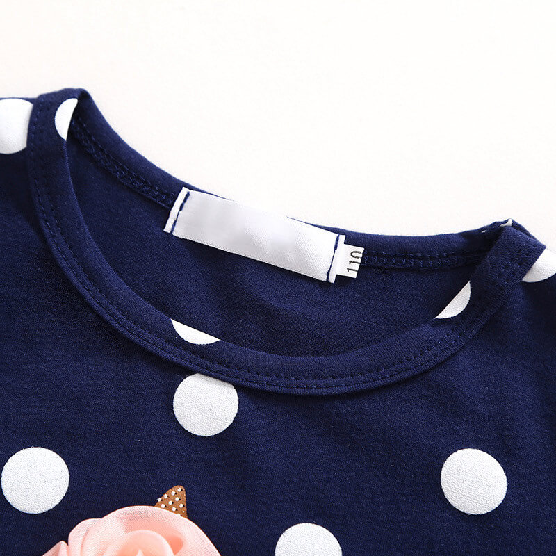 Girls' Deer Appliqué Long-Sleeve Tutu Dress
