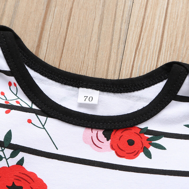 Baby Floral Stripe Long-Sleeve Romper