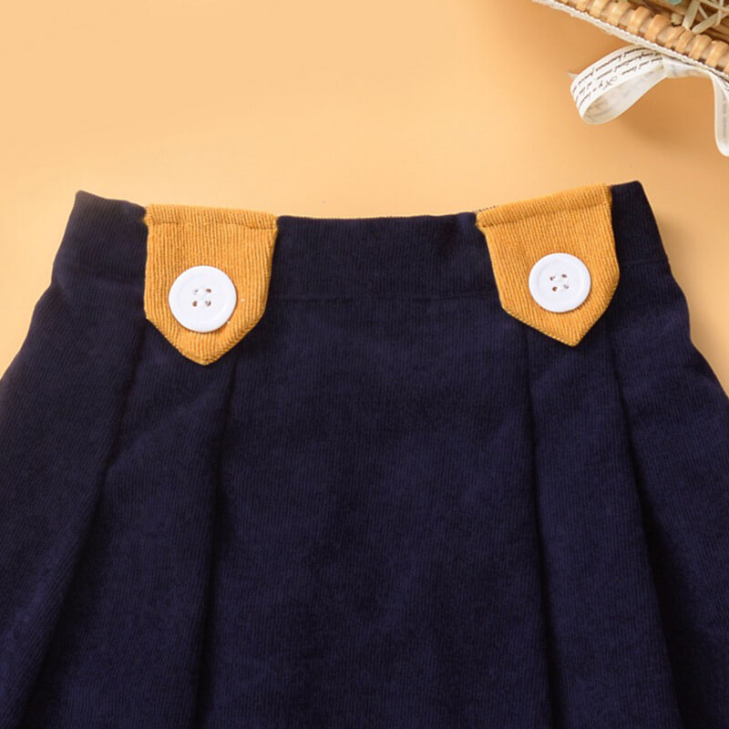 Girls' Button-Strap A-Line Skirt