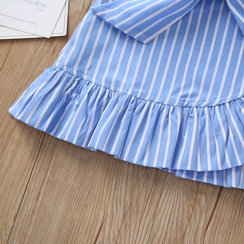 Girls' Striped Bow A-Line Skirt
