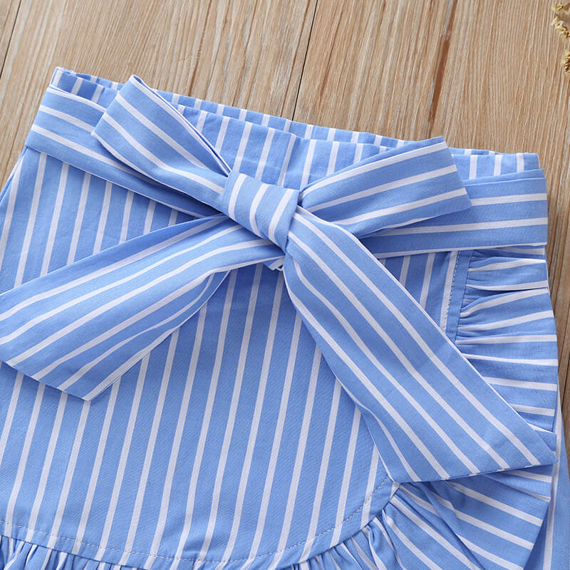 Girls' Striped Bow A-Line Skirt
