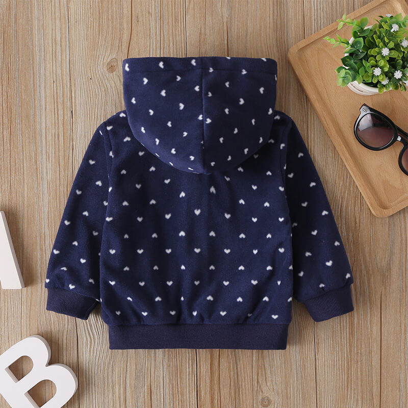 Girls' Polka-Dot Heart Zip Hoodie
