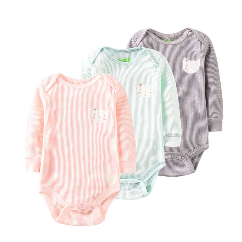 Baby Waffle-Knit Long-Sleeve Bodysuit