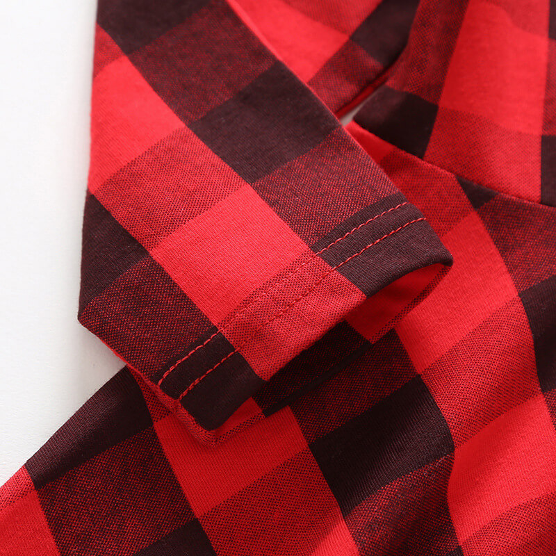 Girls' Plaid Short-Sleeve Swing Dress