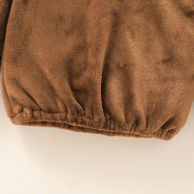 Kids' Plush Bear-Ear Pullover Hoodie