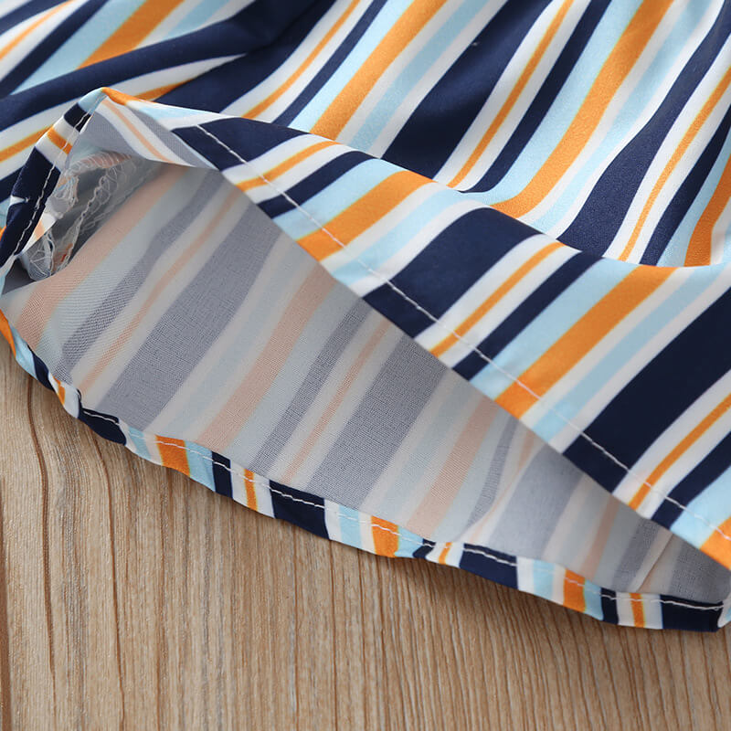 Girls' Striped Belted Shorts