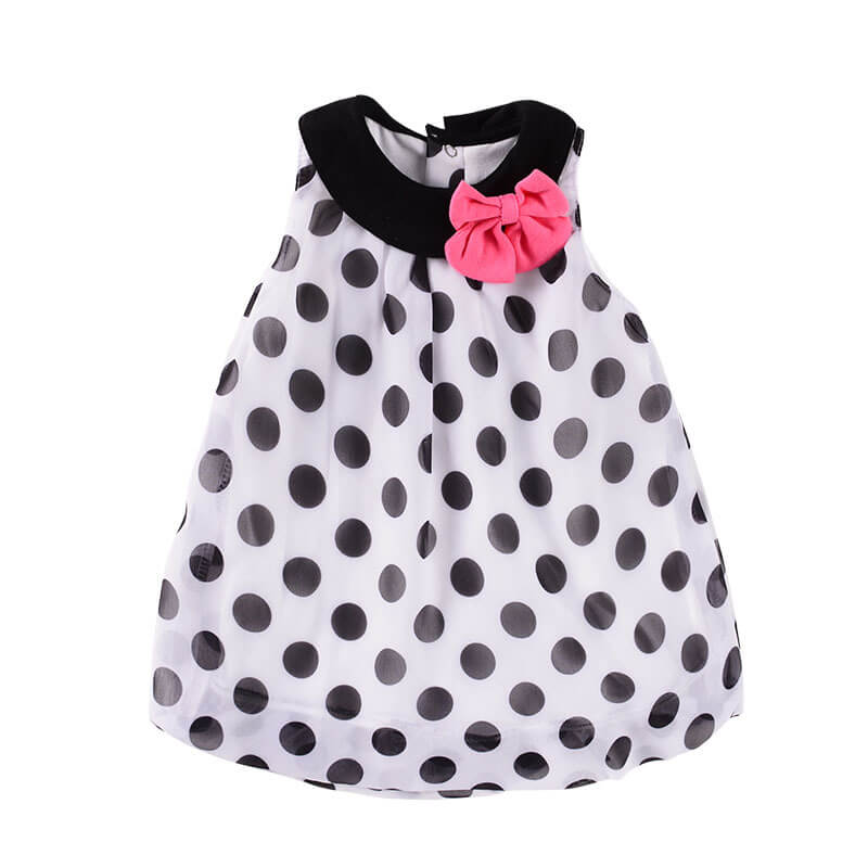Girls' Striped Bow Sleeveless Bubble Dress