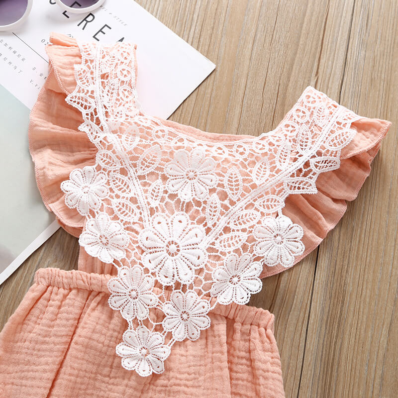 Baby Girl Ruffle-Strap Sleeveless Romper