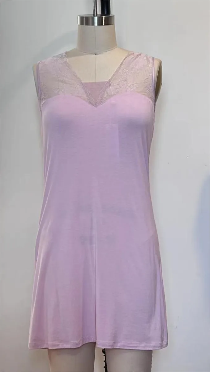 Women's Lace-Inset V-Neck Strappy Nightdress