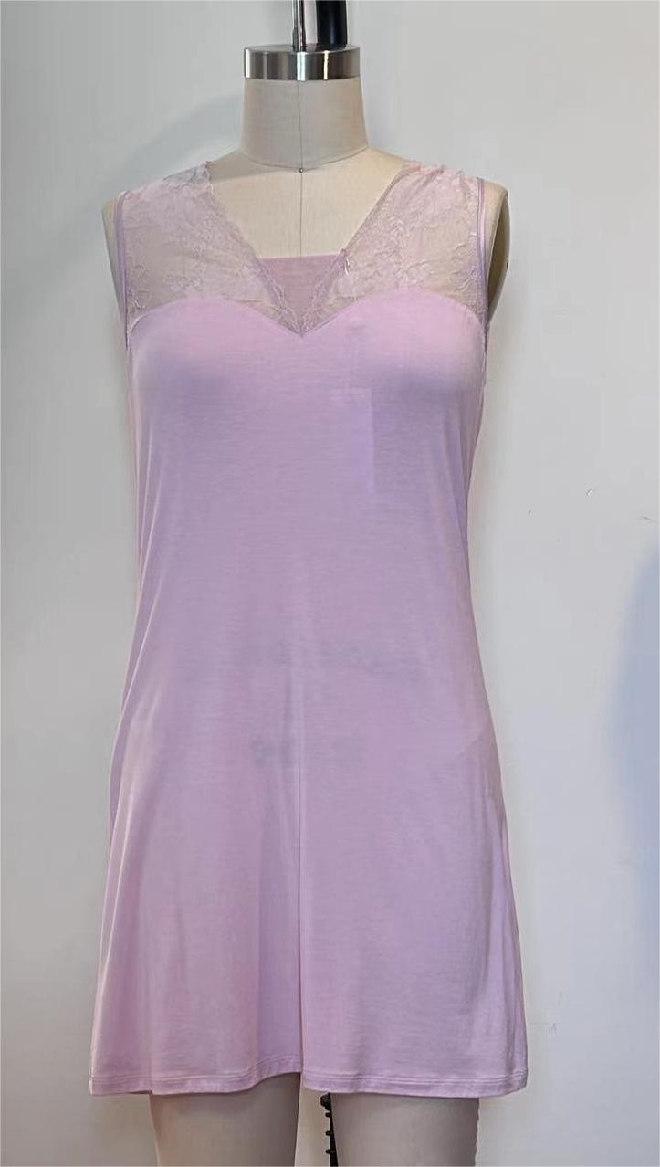 Women's Lace-Inset V-Neck Strappy Nightdress