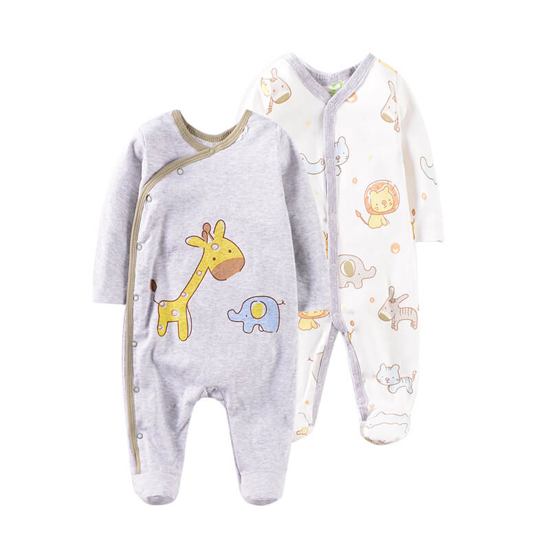 Baby Cartoon-Print Long-Sleeve Romper