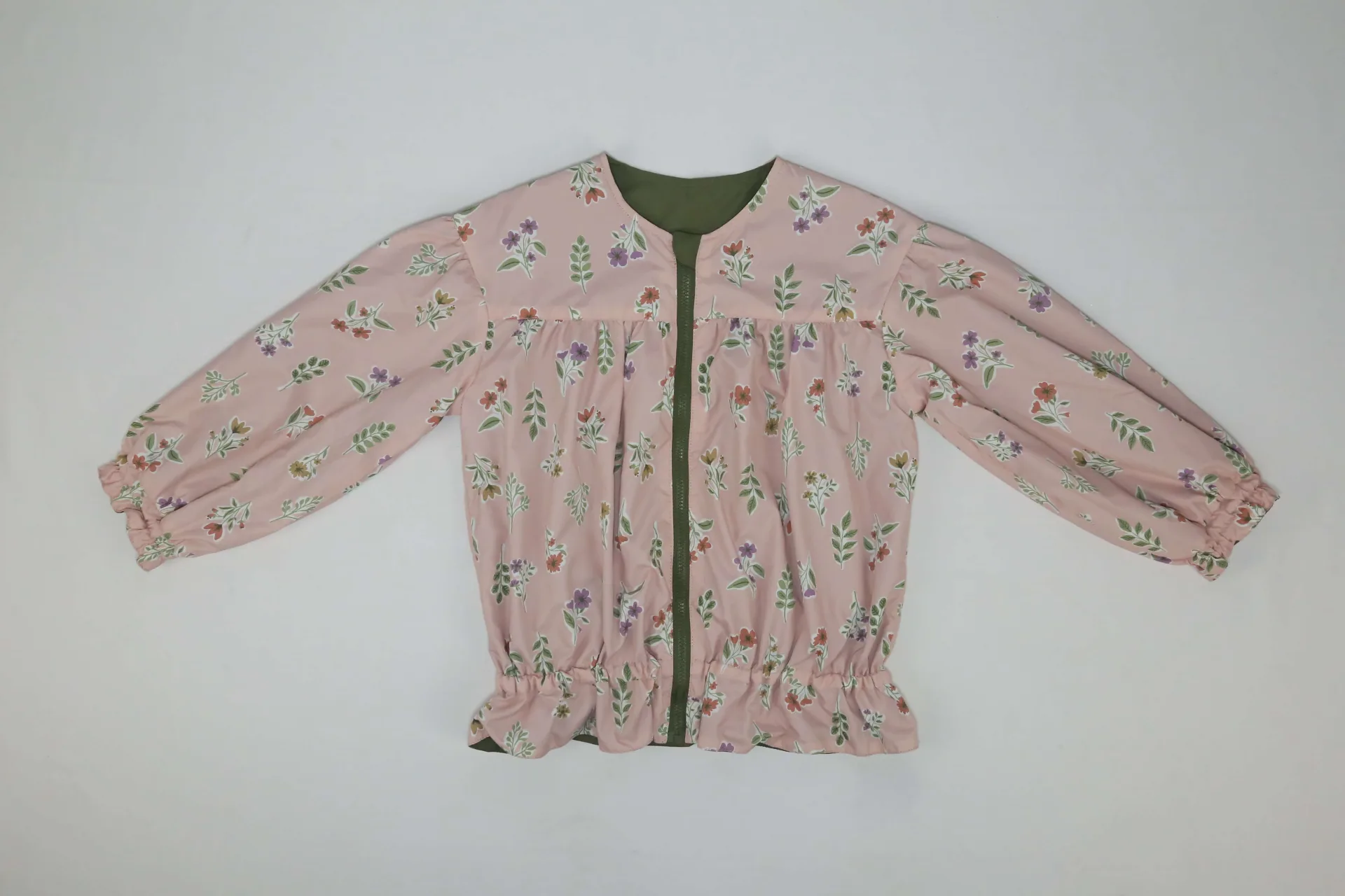Girls' Floral-Print Zip Jacket